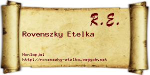Rovenszky Etelka névjegykártya